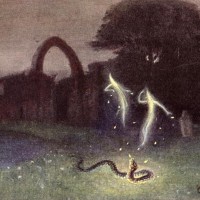 Will-o'-the-wisp and Snake by Hendrich, Hermann