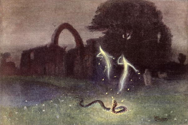 Will-o'-the-wisp and Snake by Hendrich, Hermann